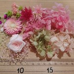 22 花材☆ハーバリウム☆プリザーブドフラワー☆セット☆ピンク&グリーン☆PG1