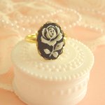 ♡ Rose Cameo ring♡（Black）