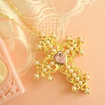 ♡Pearl cross Necklace♡