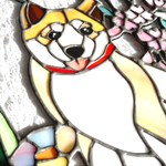 【M様オーダー品】「柴犬」のステンドグラス・２Ｗａｙパネル