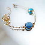14KGF/ IOLITE TURQUOISE MORGANITE BRACELET