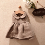 犬 服 ハンドメイド リネンワンピース