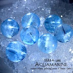 【宝石質結晶✧】アクアマリン・極上AAAA＋ランク✧【全石シラーとキラキラ結晶入り!!】約7.5ｍｍ珠【１石 】セット【ブラジル産】
