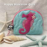 ☻タツノオトシゴのシェルポーチ　ヒトデ ハワイアンキルト⑰
