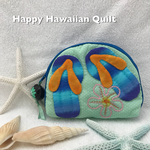 ☻ビーチサンダルのシェルポーチ　ハワイアンキルト⑪