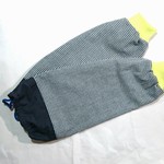 男性用リブ付きアームカバー（腕抜き）ネイビーギンガムチェック