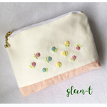小さいバラ刺繍/ミニポーチ