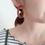大ぶりべっ甲&クリアピアス