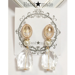 大ぶりクリスタルパールピアス