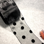 【オーガンジー】【6色】【80mm】【BLACK】オーガンジーリボン A412