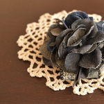 大人のためのデニムコサージュ／ヘアアクセサリー＃３