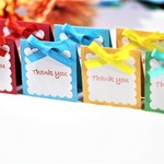 正方形の小さなthank youメッセージカード　(プレゼントBOX)