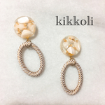 大振りさざれ石ピアス／イヤリング