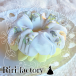 可憐な花々🌼ふわもこシフォンシュシュ❤(ｸﾞﾘｰﾝｲｴﾛｰ系×パステルレモン)
