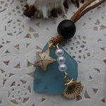 シーグラスと海の仲間の夏ネックレス　