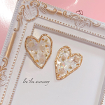 ビッグハート ♡ ドライフラワー  ピアス