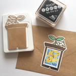 植木鉢な切手枠はんこ