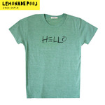 バックプリントがポイントTシャツ-HELLO(ビンテージグリーン)