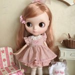 エプロンドレスセットピンク