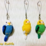 【Ka様ご予約品】 ミニインコのストラップ(白青・ルチノー・黄緑)