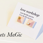 sweets MaGic❇︎スクエアピアス（ピンク系）/イヤリング変更可能