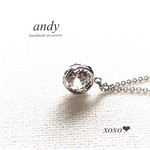 Zirconia Round Motif Silver Necklace