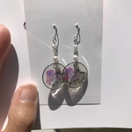 紫陽花とパールのピアス♪