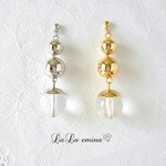 夏のメタルボールピアス/ イヤリング                                         クリア