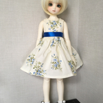MSDサイズ　青い花束ワンピース