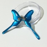 metallic blue , stud pierces