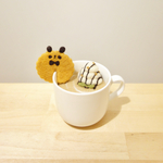 パンダさんのフチクッキー付ラテピンクッション