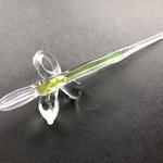 黄色と萌黄の三角ガラスペン