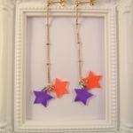 底値Sale☆シェルパーツのゆらゆらスターピアス（イヤリング）