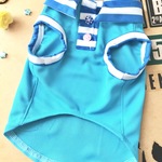 missee-p様専用　リゾート気分のポロ襟タンクトップ　ターコイズブルー ×ブルーストライプ RSH3