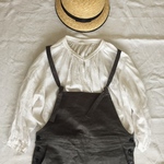 <sale>グレー リネンサロペット