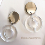 【再販】silverラウンド×透明リング ピアス/イヤリング