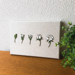 バラの成長記録 刺繍 ファブリックパネル 白バラ