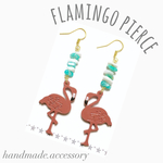 フラミンゴ ピアス / 夏ピアス 海 ハンドメイドピアス