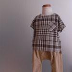 COTTON LINEN タックサルエルパンツ *ベージュ*　size 80
