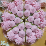 訳あり♪yumiko**フェルト☆サンプル用☆彡ピンクのホールケーキ(直径約１６㎝）♪