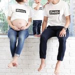 [送料無料]ボックスロゴ マタニティフォトTシャツ Mammy＆Daddy