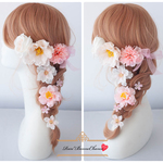 *髪飾り*＊ブロッサムブーケのヘッドドレス*＊ ピンク 花飾り ラプンツェル 浴衣 着物 紫陽花 ウェディング
