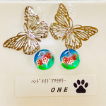 蝶 花レジン イヤリング ピアス