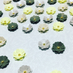お花シール❁︎50枚❁︎olive yellow silver beige