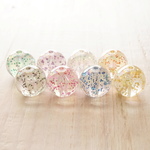 14ｍｍ 30個 ラメ入りビーズ  MIX クリア