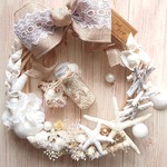 [再販]シェルリース（22cm）＊メッセージフロムSEA＊涼しげサマーリース