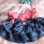 ステラルーちゃんのお洋服☆　デニムの２段フリルワンピース
