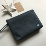 完成品♩(特別価格)new journeyのワッペンをポイントにしたマチ付きポーチ✨ミナペルホネン