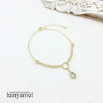 Lemon quartz × chain アンクレット