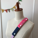 再② 水筒ショルダー肩紐カバー   ピンクバンダナデニム
